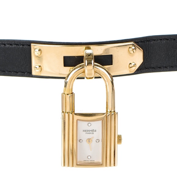 Hermes Stainless Steel 20mm Cadena Quartz Watch Black GHW - Picture 2 of 4